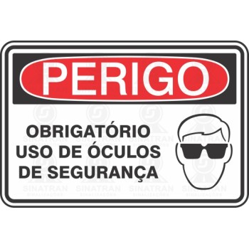 Obrigatório uso de óculos de segurança